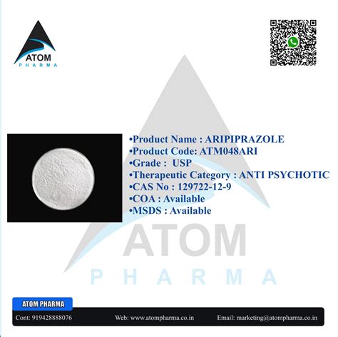 Aripiprazole api Manufacturer and Supplier in India - ATOM PHARMA