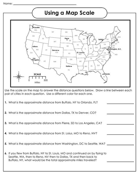 Map Scale Worksheet | Finding Scale Factor Worksheet