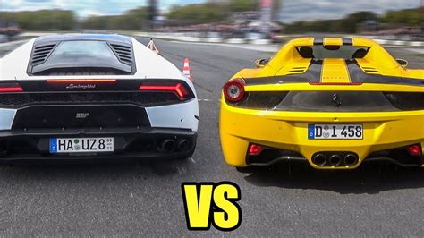 Drag race: Lamborghini Huracan vs Ferrari 458 Spider. Who wins?