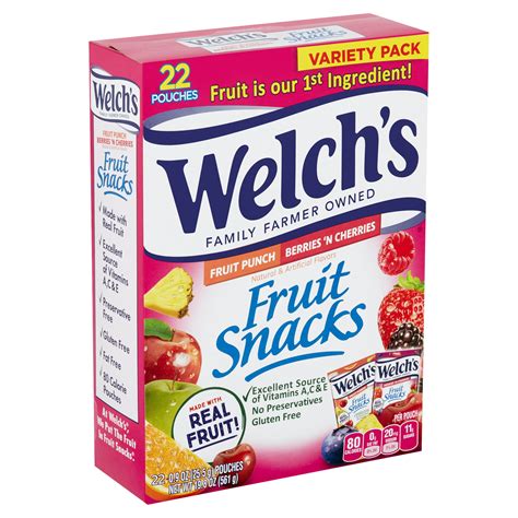 Welch's Fruit Punch and Berries 'N Cherries Fruit Snacks Variety Pack ...