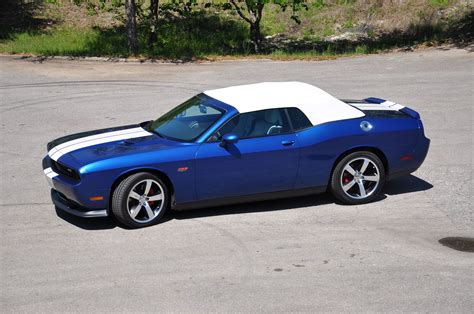 Blue Stripe Dodge Challenger Convertible | Dodge challenger, Dodge ...