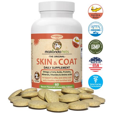 Skin and Coat Supplement for Dogs and Cats - Fish Oil for Dogs Fatty ...