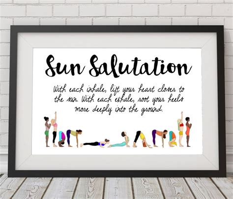 Sun Salutation Yoga Print Yoga Decor Surya Namaskar Sun Salute Art Yoga ...