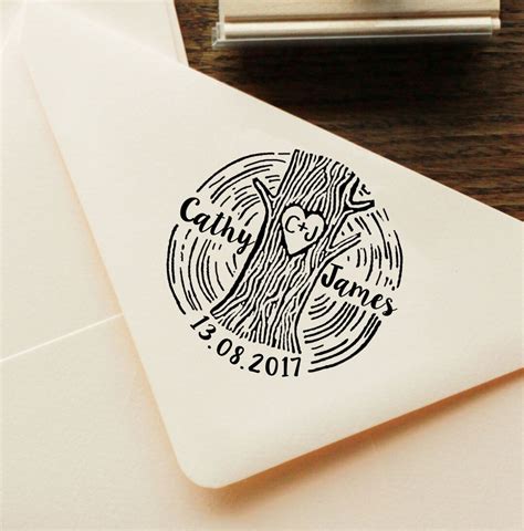 Custom Save the Date Stamp Personalized Rubber Stamp Wood - Etsy