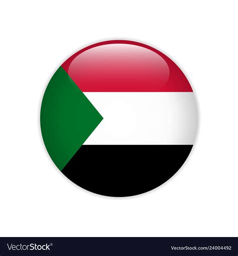 Sudan flag on button Royalty Free Vector Image