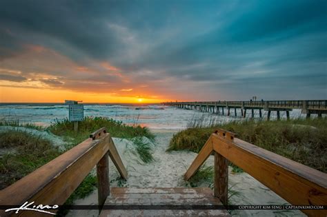 Jacksonville Beach Pier Florida Sunrise | HDR Photography by Captain Kimo