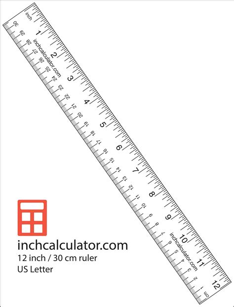 Printable Rulers - Free Downloadable 12" Rulers - Inch Calculator