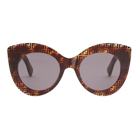 Fendi - F is Fendi - Havana Gray FF Cat Eye Sunglasses - Sunglasses ...