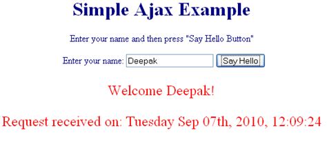 Simple Ajax Example, Developing Simple Ajax application