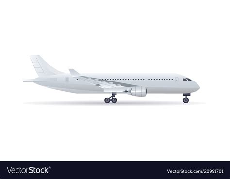 Side view jet airplane isolated icon Royalty Free Vector