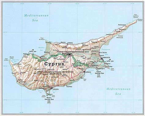 Large general map of Cyprus | Cyprus | Asia | Mapsland | Maps of the World