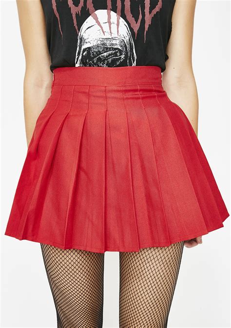 Red Pleated Mini Skirt | Dolls Kill