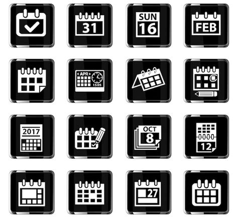 Premium Vector | Calendar web icons for user interface design