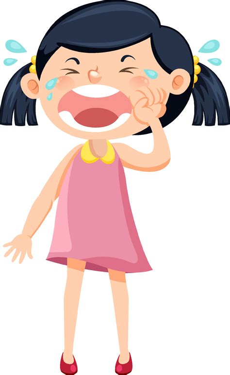 Cartoon Little Girl Crying