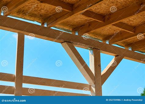 Wooden of Rafters for the Ceiling of the Canopy Stock Photo - Image of ...