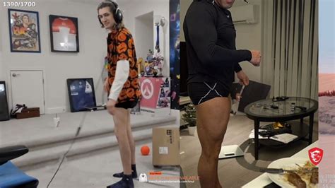 xQc compares his legs to a bodybuilder's and the result is hilarious