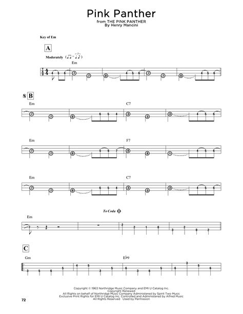 Henry Mancini "The Pink Panther" Sheet Music Notes | Download Printable ...