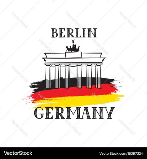 Tavel berlin germany sign german flag brandenburg Vector Image