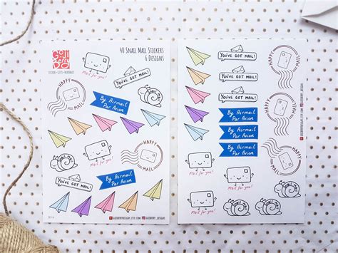 Snail Mail Stickers Pen Pal Sticker Paper Plane Sticker | Etsy