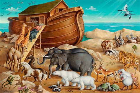 Noah and the great flood noah obeys god and builds an ark to escape the ...