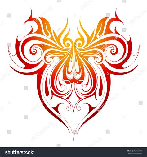 Fire Flame Tattoo Shape Stock Vector (Royalty Free) 458633671 ...