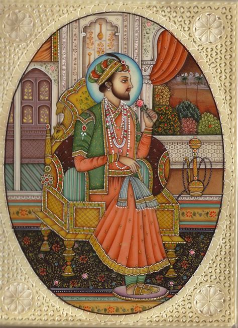 Mughal Miniature Painting Emperor Shah Jahan Rare Mogul Art from ...