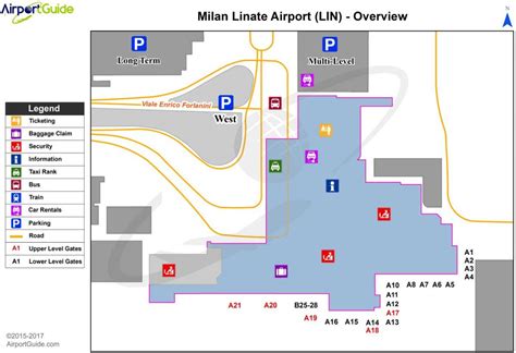 Linate airport kaart - Milaan linate kaart (Lombardije - Italië)