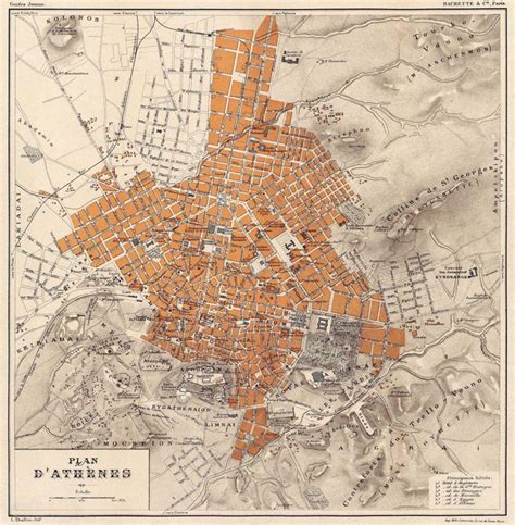 Map of Athens old: historical and vintage map of Athens