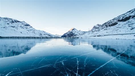 Frozen Ice River Wallpaper - Outdoor Rink In Mountains - 1920x1080 ...