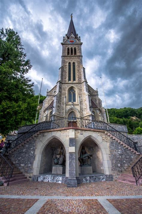 Vaduz Cathedral or Cathedral of St. Florin in Vaduz, Liechtenstein ...