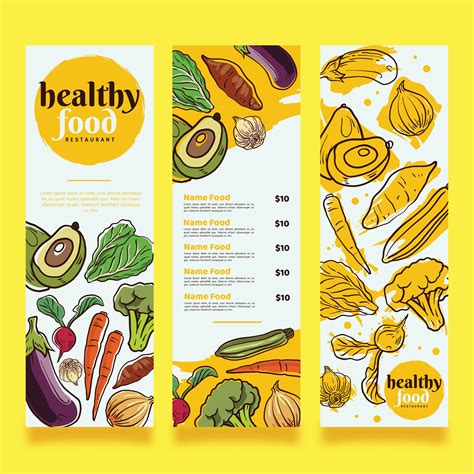 Healthy Food Menu Vector Design 542312 Vector Art at Vecteezy