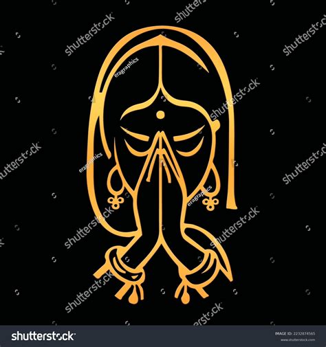 Namaste Symbol Png Golden Embossed Style Stock Illustration 2232874565 ...