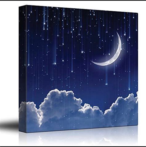 Handmade Acrylic Night Sky Painting Moon Galaxy and Clouds - Etsy New ...