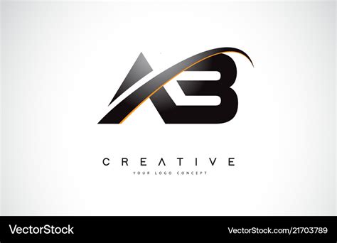 Ab a b swoosh letter logo design with modern Vector Image