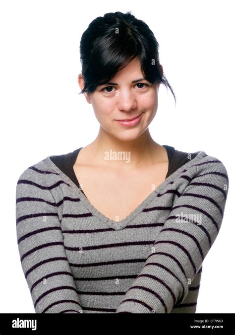 Young woman with quirky smile Stock Photo - Alamy