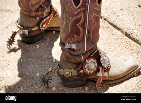 Cowboy boots with spurs Stock Photo - Alamy