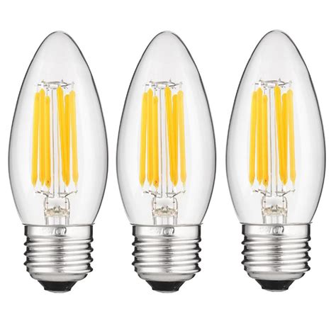 Sunlite 60-Watt Equivalent B11 Dimmable Clear Filament Chandelier LED ...