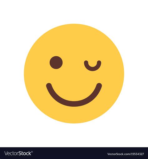 Yellow smiling cartoon face winking emoji people Vector Image