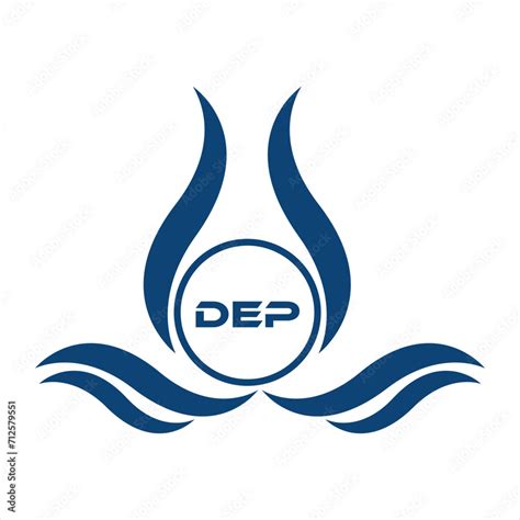 DEP letter water drop icon design with white background in illustrator ...