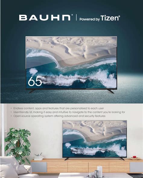 Bauhn 65″ 4K Ultra HD TV powered by Tizen™ – Bauhn