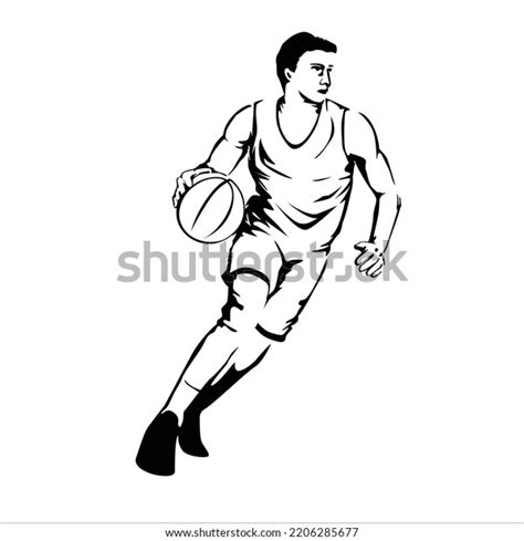 Basketball Player Silhouette Man Athlete Sign Stock Vector (Royalty ...