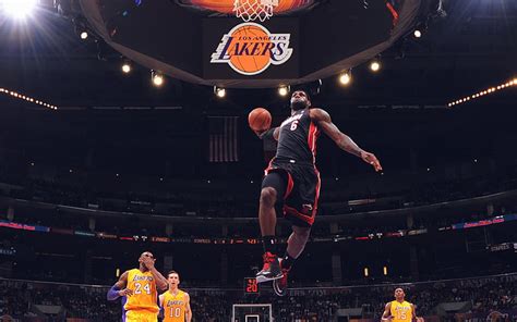 HD wallpaper: lebron, james, nba, basketball, dunk, sport, athlete, men ...