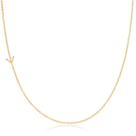 14K GOLD ASYMMETRICAL LETTER NECKLACE - Y – Maya Brenner