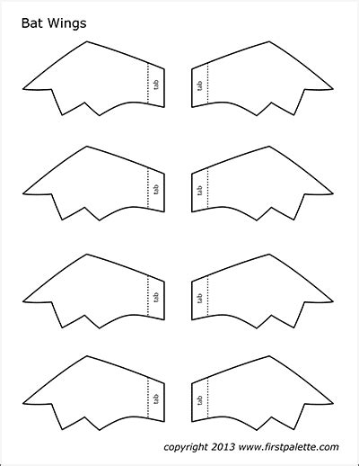 Bat Wings | Free Printable Templates & Coloring Pages | FirstPalette.com