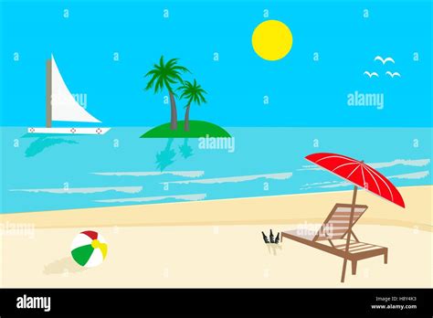 Sunny Day, Beach Stock Vector Image & Art - Alamy