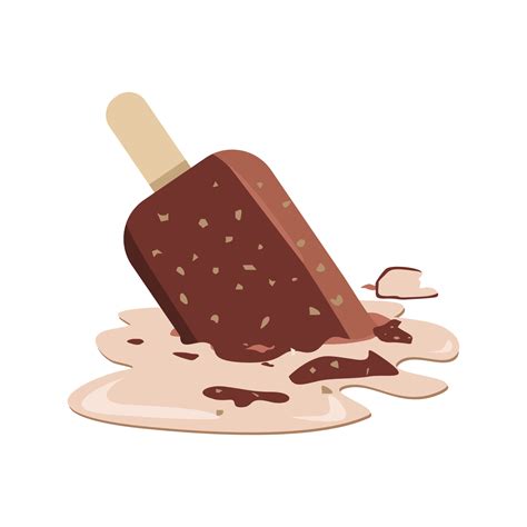 Chocolate stick ice cream cartoon vector illustration on white ...