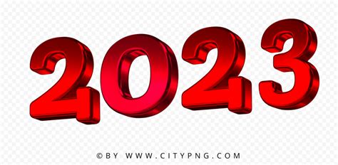 2023 New Year 3D Red Logo Text Download PNG | Citypng