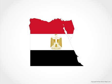 Printable Vector Map of Egypt - Flag | Free Vector Maps