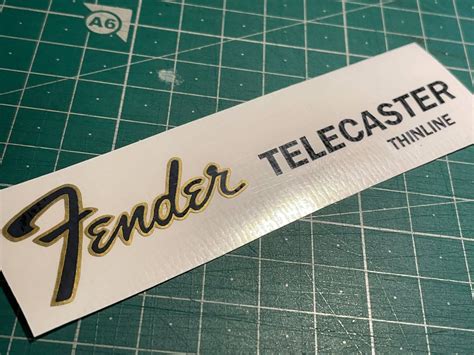 Fender Telecaster Thinline two colors vinyl Logo Sticker - HMCustom ...