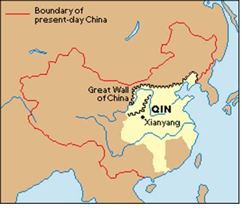 The tan area of this map represents the range of control Qin Shi Huang ...